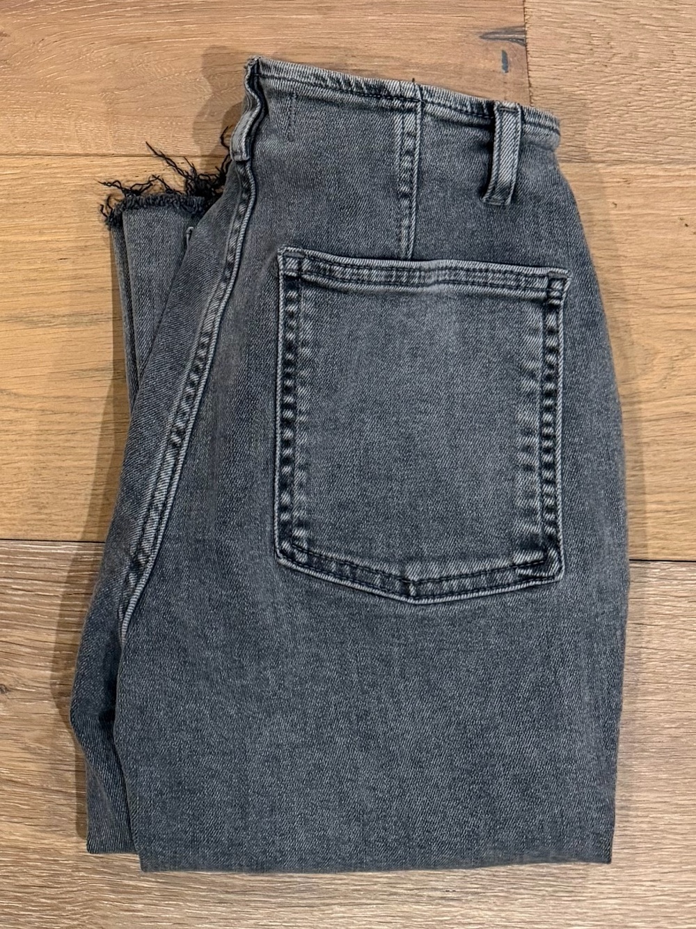 FREE PEOPLE We The Free Level Up Slit Slim Flare Jeans Size 27 Grey - Picture 6 of 12
